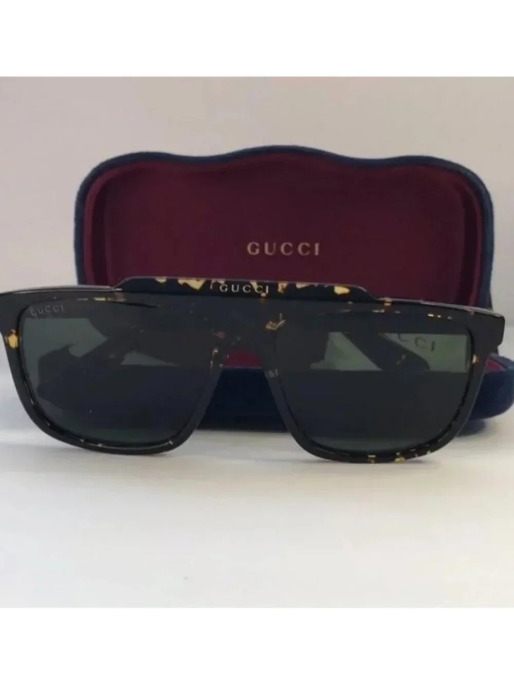 New Original Gucci GG1039S Havana tortoise square-frame sunglasses